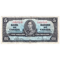 BC-23b 1937 Canada $5 Gordon-Towers, T/C, VF