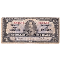 BC-24b 1937 Canada $10 Gordon-Towers, O/D, Circ