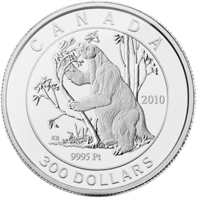 2010 Canada $300 Ground Sloth Platinum Coin (TAX Exempt)