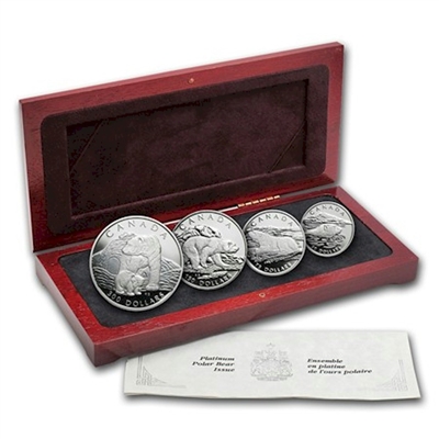 1990 Canada Polar Bear Platinum 4-coin RCM Issue Set (No Tax)