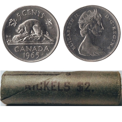 1965 Canada 5-cent Original Roll of 40pcs