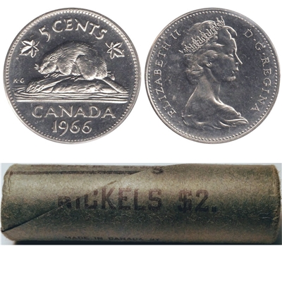 1966 Canada 5-cent Original Roll of 40pcs