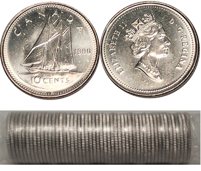 1990 Canada 10-cent Original Roll of 50pcs