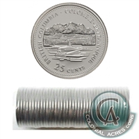 1992 British Columbia Canada 25-cent Original Roll of 40pcs