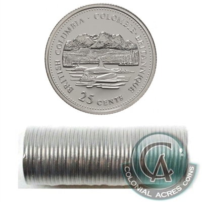 1992 British Columbia Canada 25-cent Original Roll of 40pcs