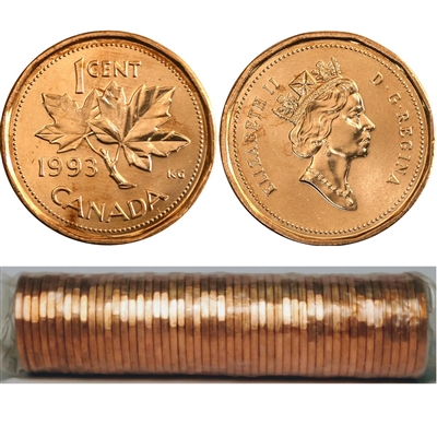 1993 Canada 1-cent Original Roll of 50pcs