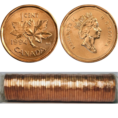 1994 Canada 1-cent Original Roll of 50pcs