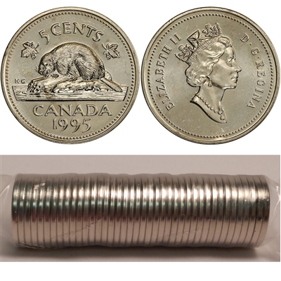 1995 Canada 5-cent Original Roll of 40pcs