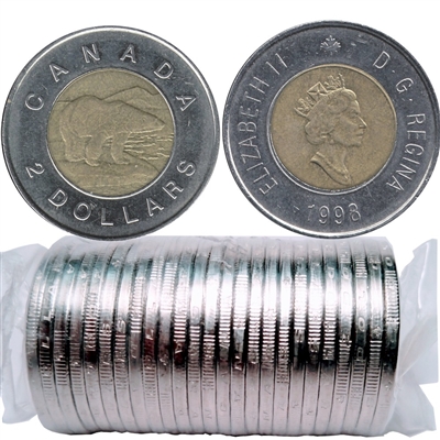 1998 Canada Two Dollar Original Roll of 25pcs