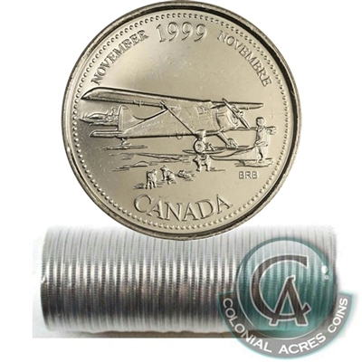 1999 November Canada 25-cent Original Roll of 40pcs