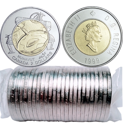 1999 Nunavut Canada Two Dollar Original Roll of 25pcs