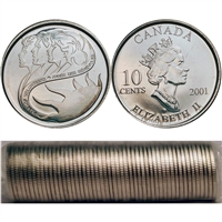 2001-P Volunteer Canada 10-cent Original Roll of 50pcs