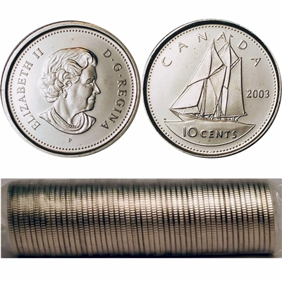 2003-P New Effigy Canada 10-cent Original Roll of 50pcs