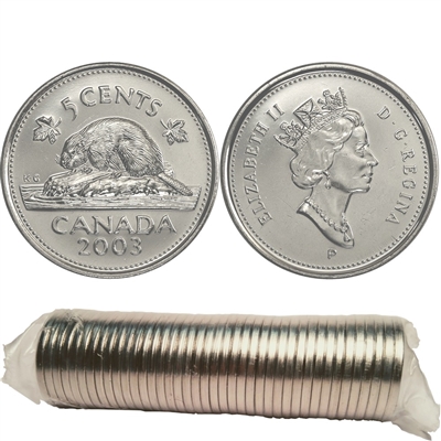 2003-P Old Effigy Canada 5-cent Original Roll of 40pcs