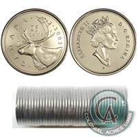 2003-P Old Effigy Canada 25-cent Original Roll of 40pcs