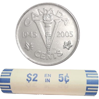 2005-P Canada VE Day (Victory) 5-cent Original Roll of 40pcs