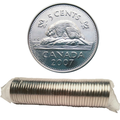 2007 Canada 5-cent Original Roll of 40pcs (Plastic or paper roll)