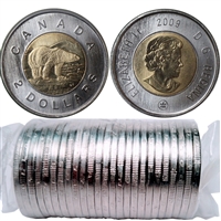 2009 Canada Polar Bear Two Dollar Original Roll of 25pcs