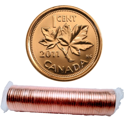 2011 Canada Magnetic 1-cent Original Roll of 50pcs (some rolls may be double headed)