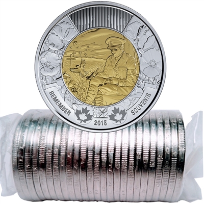 2015 Canada In Flanders Fields Two Dollar Original Roll of 25pcs