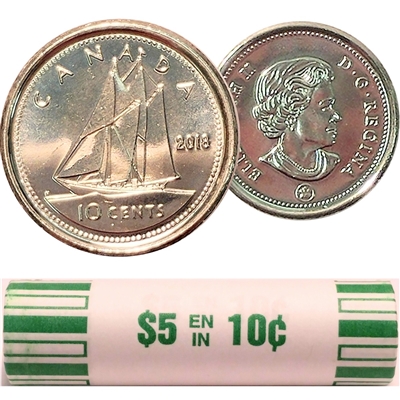 2018 Canada 10-cent Original Roll of 50pcs