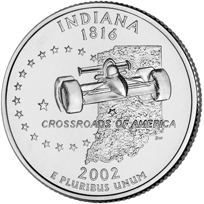 2002-D Indiana USA Statehood Quarters (MS-60)