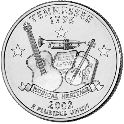 2002-P Tennessee USA Statehood Quarters (MS-60)