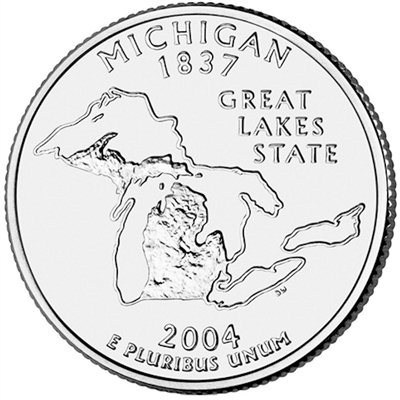 2004-P Michigan USA Statehood Quarters (MS-60)