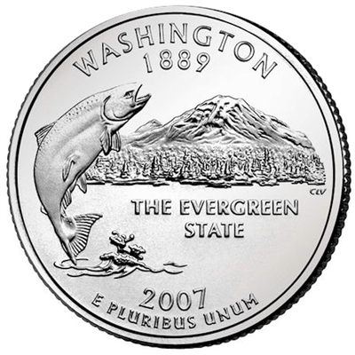 2007-P Washington USA Statehood Quarter Uncirculated (MS-60)