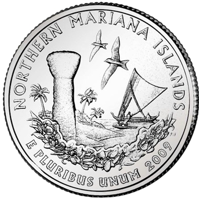 2009-P Northern Mariana Islands USA Statehood Quarter Uncirculated (MS-60)