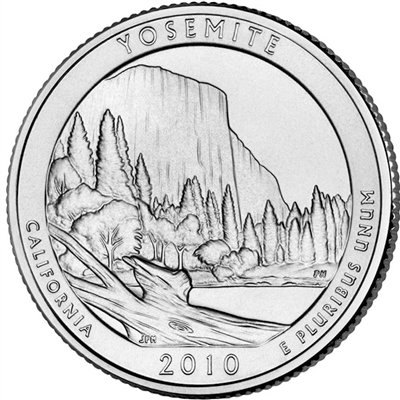 2010-P Yosemite USA National Parks Quarter Uncirculated (MS-60)