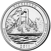 2011-P Vicksburg USA National Parks Quarter Uncirculated (MS-60)