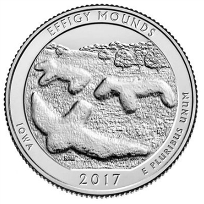 2017-P Effigy Mounds USA National Parks Quarter Uncirculated (MS-60)