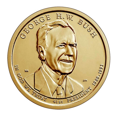 2020-D USA Presidential Dollar - George H.W Bush Uncirculated (MS-60)