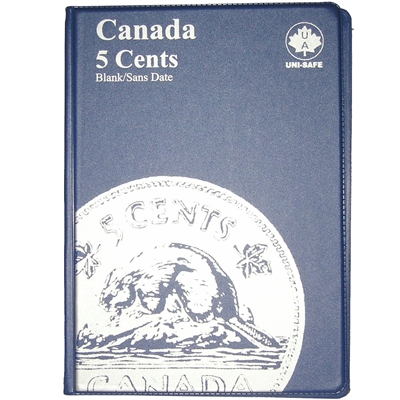 Uni-Safe Canada 5 Cents Blue Coin folders (contains 4 Pages)