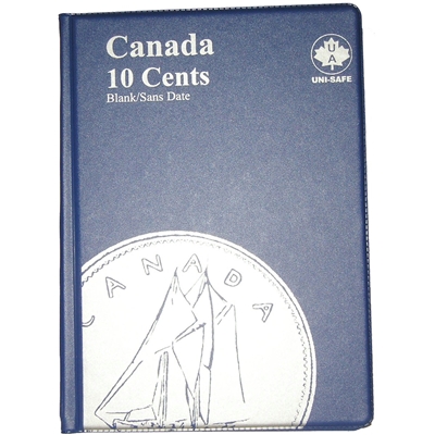 Uni-Safe Canada 10 Cents Blue Coin folder, including 4 Pages