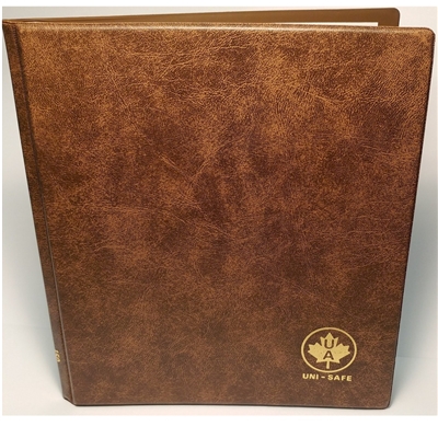 Blank Replacement Book (no pages) Unimaster Brown Vinyl Coin Binder.