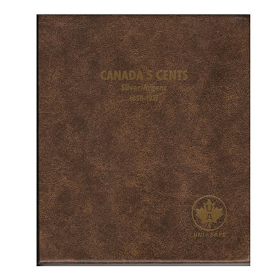 Five Cents Canada 1858-1921 Unimaster Brown Vinyl Coin Binders