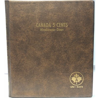 Five Cents Canada Blank (5 pages) Unimaster Brown Vinyl Coin Binders