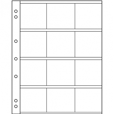 12 Pocket Page Sheet for Numis 4-Ring Binder (Pack of 5) NH12K