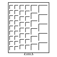 Numis Coin Box with 45 Square Compartments for Coins of Mixed Sizes