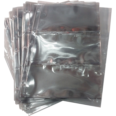 50 x 3-Pocket 3-ring Binder Pages for Paper Money (50 pages)