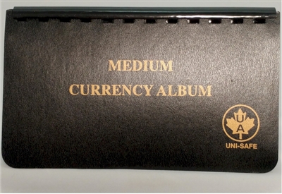 Medium Currency Album - 4x7" contains 10 pages for Paper Money
