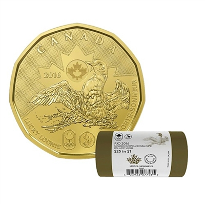 2016 Canada $1 Lucky Loonie Special Wrap Roll - 154463