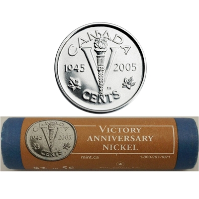 2005P Canada VE Day (Victory) 5-cent Roll of 40pcs - Special Wrapping