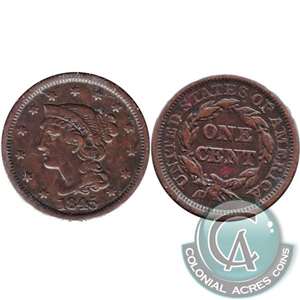 1845 USA Cent Very Fine (VF-20)