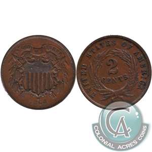 1864 Large Motto USA 2-cents EF-AU (EF-45) $