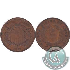 1867 USA 2-cents Very Good (VG-8)