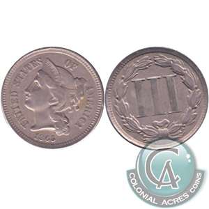 1865 Nickel USA 3 Cents VF-EF (VF-30)