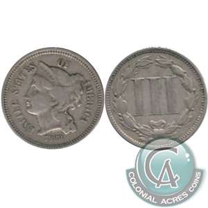 1868 Nickel USA 3 Cents Very Fine (VF-20)